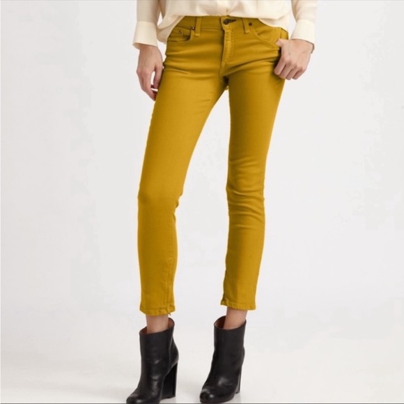 rag & bone Denim - Rag & Bone Zipper Capri Skinny jeans Mustard Yellow